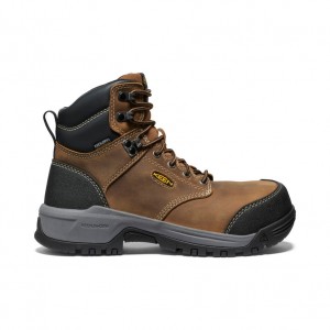 Keen Evanston 6" Waterproof Werklaarzen Dames Bruin Zwart | OIE10045CP