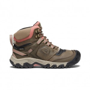 Keen Ridge Flex Waterproof Werklaarzen Dames Bruin Donkerrood | PAI9984LX