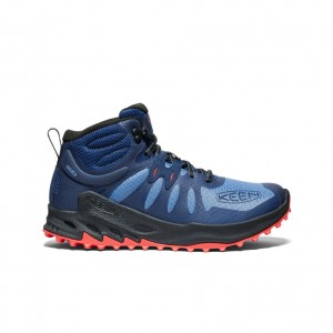 Keen Zionic Waterproof Wandellaarzen Heren Blauw Rood | IOZ7448IM