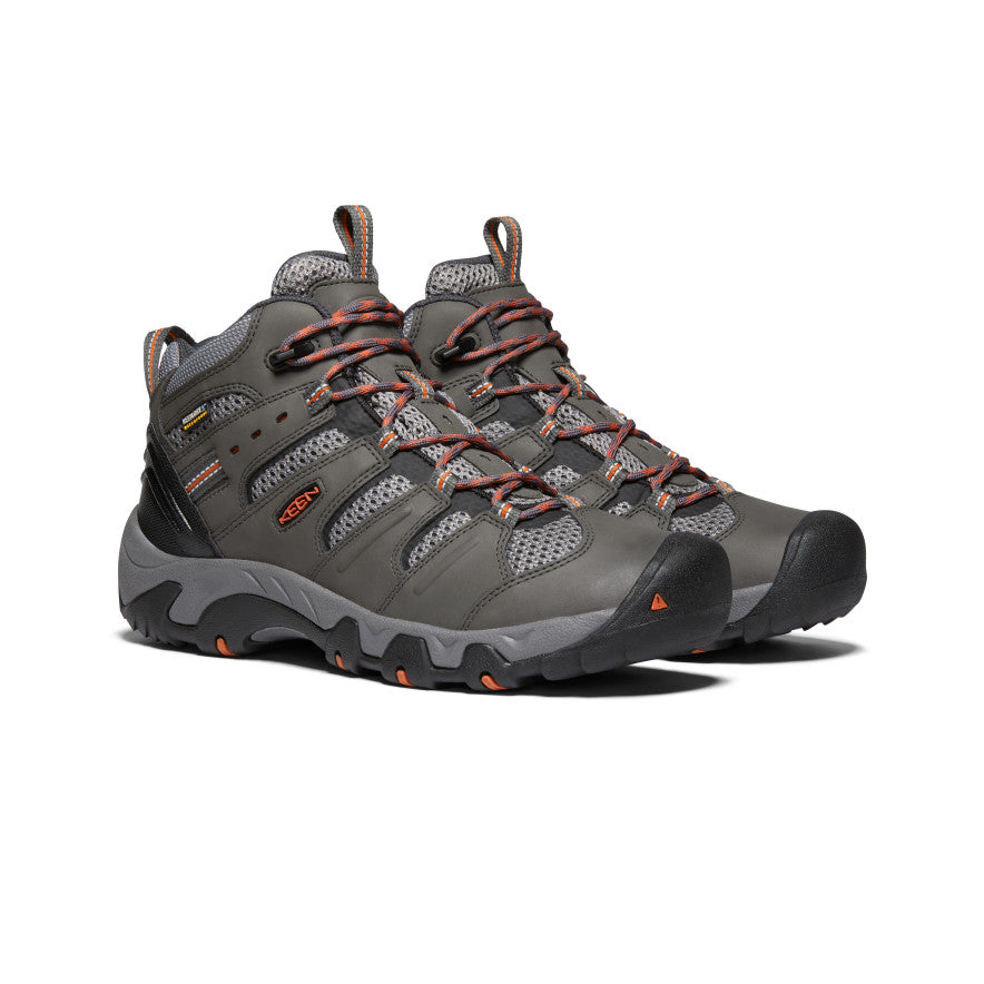 Keen Koven Waterproof Wandellaarzen Heren Grijs Donkerrood | TAF7185RD